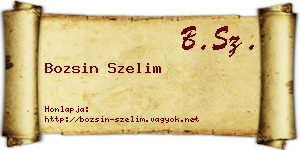 Bozsin Szelim névjegykártya